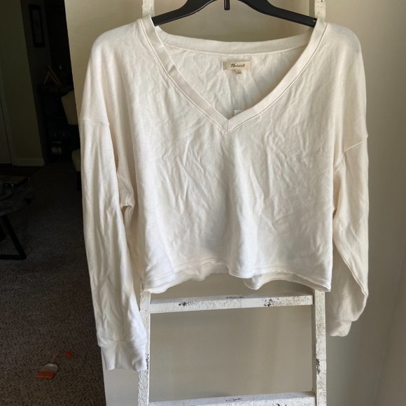 Madewell Double-Face V-Neck Long-Sleeve Tee Size L - Picture 3 of 7